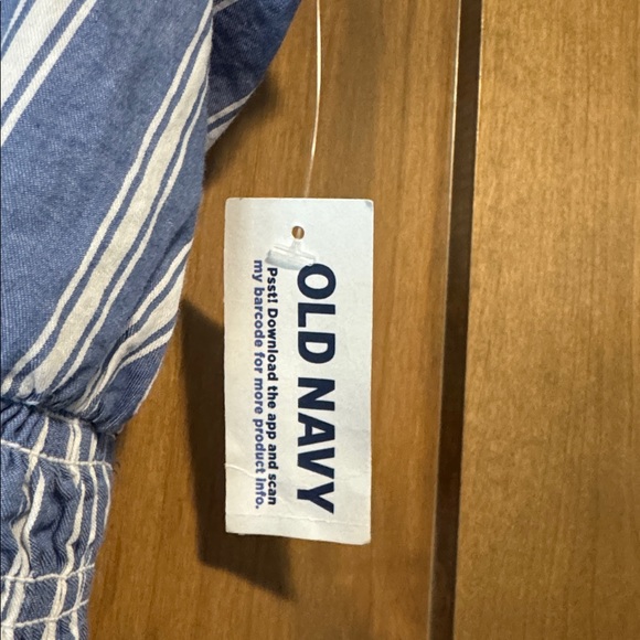 NWT Sleeveless Smocked Blouse Womens XL Striped Cotton gathered shoulder Beach - Picture 6 of 10